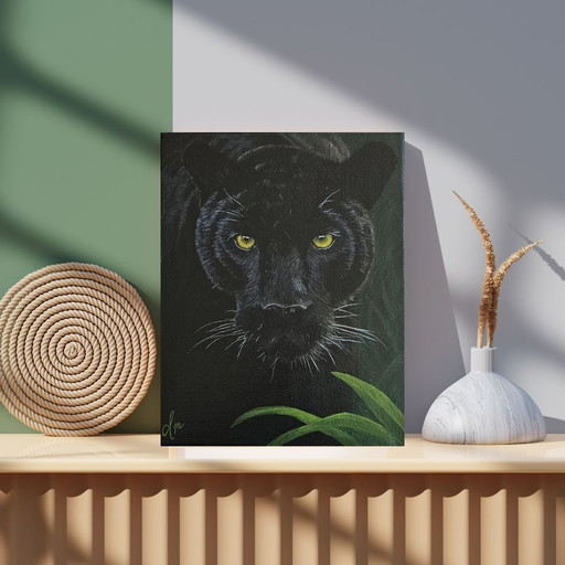 Peinture acrylique originale Black Panther