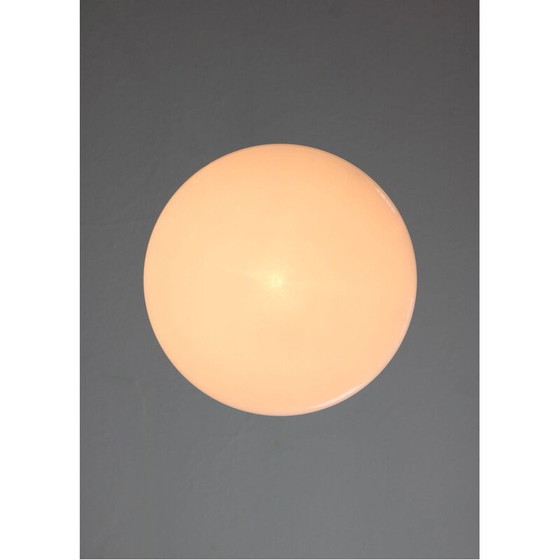 Image 1 of Lampe industrielle vintage avec pendentif en verre opale, 1970