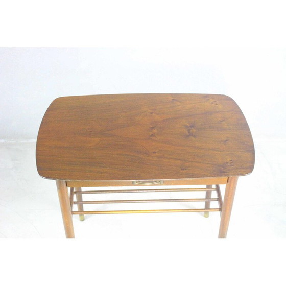 Image 1 of Table de nuit vintage en acajou avec poignée en laiton, Danemark années 1950