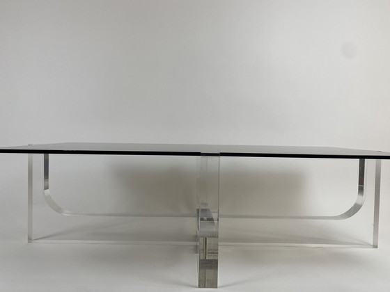 Image 1 of Table Basse Michel Dumas En Verre Et Plexiglas 