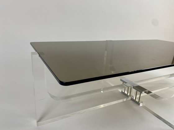 Image 1 of Table Basse Michel Dumas En Verre Et Plexiglas 