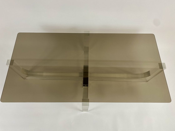 Image 1 of Table Basse Michel Dumas En Verre Et Plexiglas 