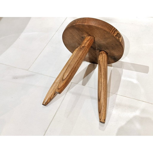 Tabouret haut vintage modèle "Berger" par Charlotte Perriand, 1960