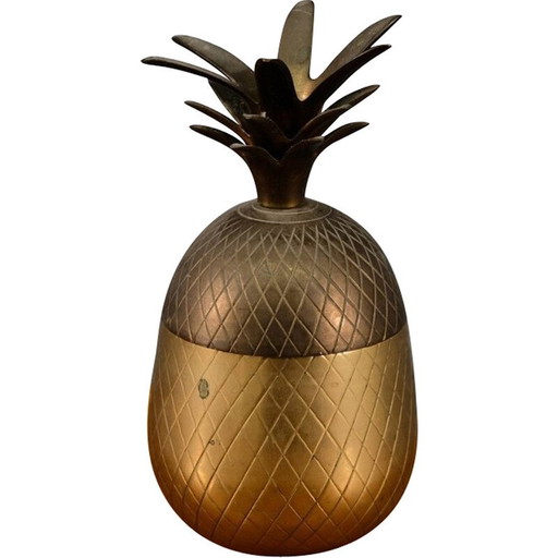 Boîte à ananas vintage en laiton, Allemagne 1970