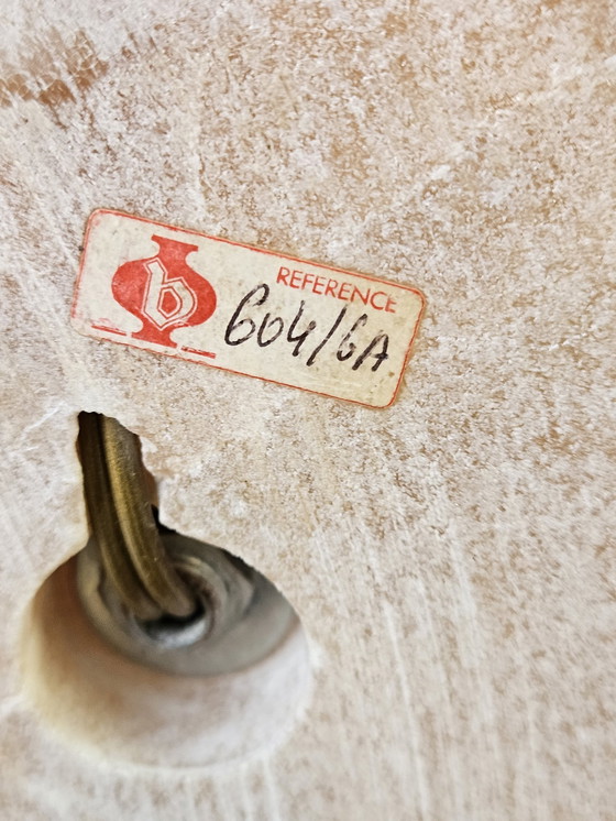 Image 1 of Français Vintage Néoclassique Base et lampe en albâtre avec abat-jour en soie - 60S