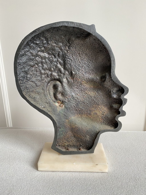 Profil en bronze d'un homme africain, 1930, Franz Hagenauer Vienne