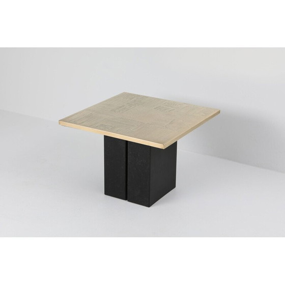 Image 1 of Ensemble de 3 tables d'appoint vintage en laiton par Christian Heckscher, Belgique 1970