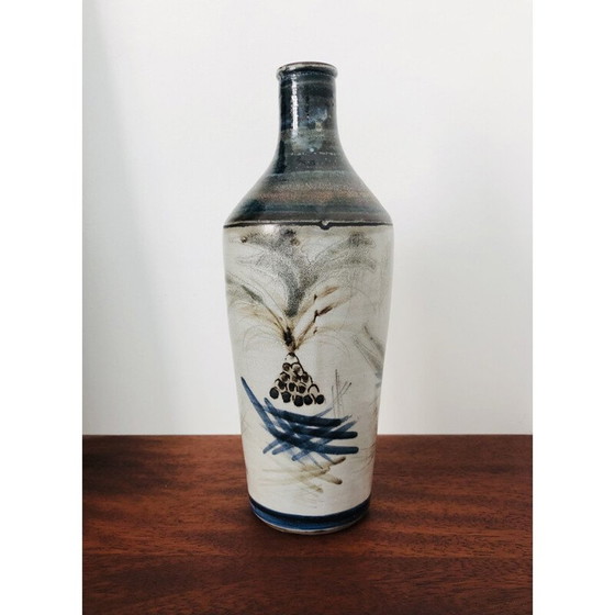 Image 1 of Vase vintage en céramique Le cavalier par Raymonde Leduc, France années 1960