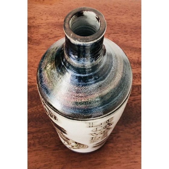 Image 1 of Vase vintage en céramique Le cavalier par Raymonde Leduc, France années 1960