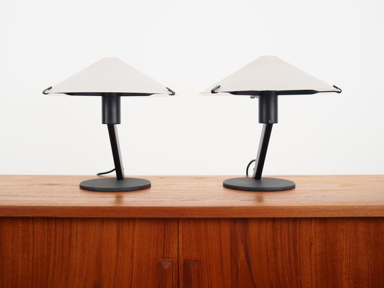 Image 1 of Ensemble de deux lampes de table Tobia, Design italien, 1980S, Manufacture : Lamiprogetti