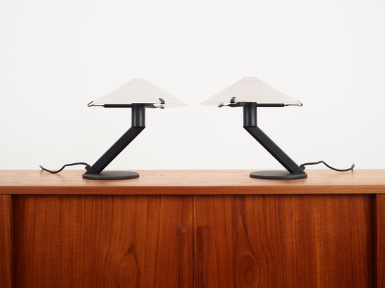 Image 1 of Ensemble de deux lampes de table Tobia, Design italien, 1980S, Manufacture : Lamiprogetti