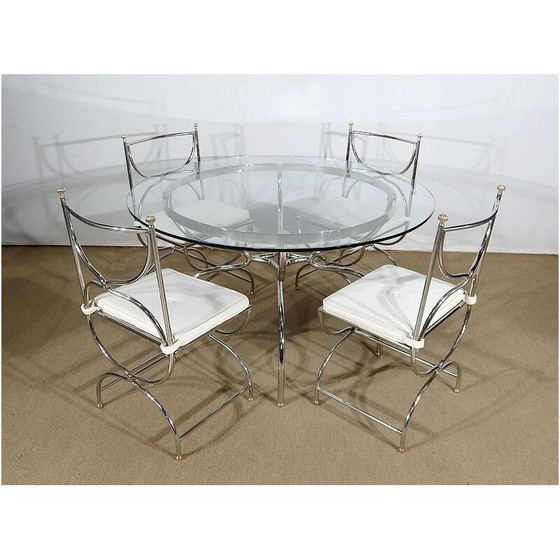 Image 1 of Ensemble de salle à manger vintage modèle Savonarole par Maison Jansen, France 1960