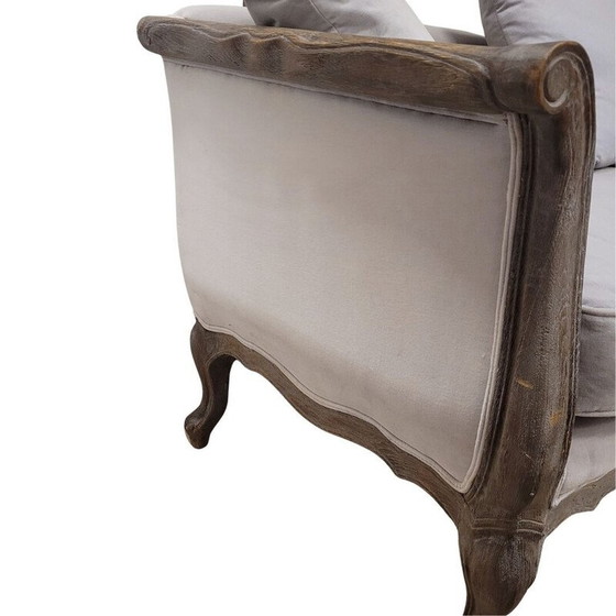 Image 1 of Canapé vintage en bois et velours gris, France