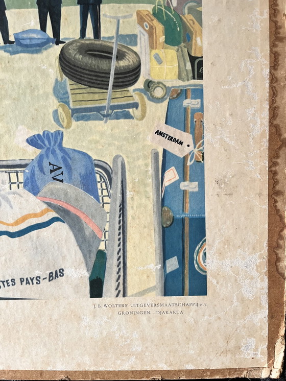 Image 1 of Plaque d'école "Envoi du courrier aérien à Schiphol".