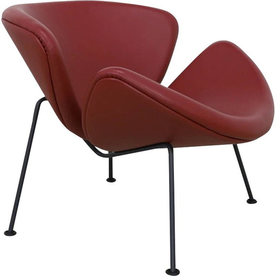 Image 1 of Fauteuil vintage en cuir orange par Pierre Paulin pour Artifort