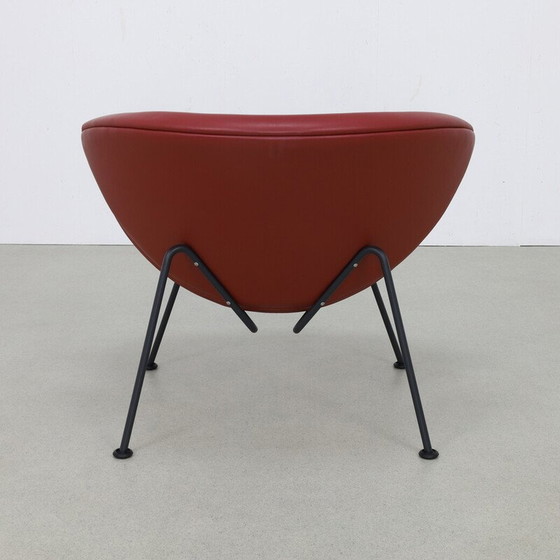 Image 1 of Fauteuil vintage en cuir orange par Pierre Paulin pour Artifort