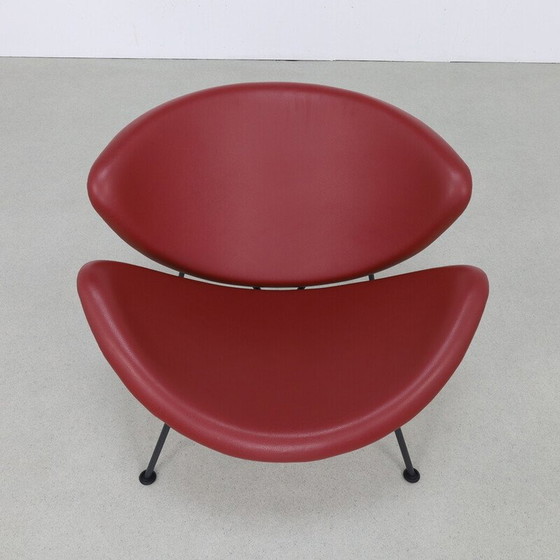 Image 1 of Fauteuil vintage en cuir orange par Pierre Paulin pour Artifort