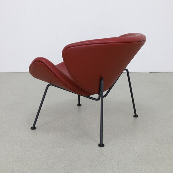 Image 1 of Fauteuil vintage en cuir orange par Pierre Paulin pour Artifort