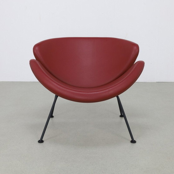 Image 1 of Fauteuil vintage en cuir orange par Pierre Paulin pour Artifort