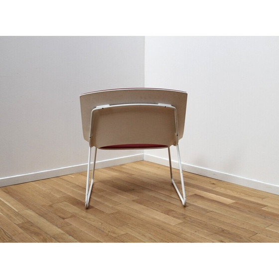 Image 1 of Paire de chaises vintage "Oh ! , Enea" en métal teinté blanc et plastique par Enea