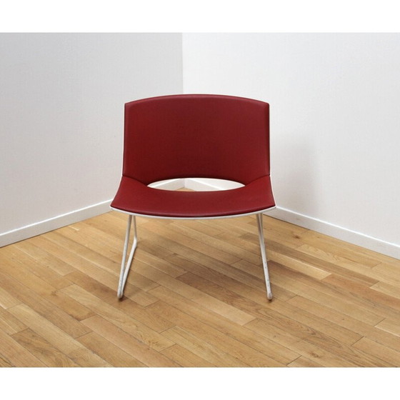 Image 1 of Paire de chaises vintage "Oh ! , Enea" en métal teinté blanc et plastique par Enea