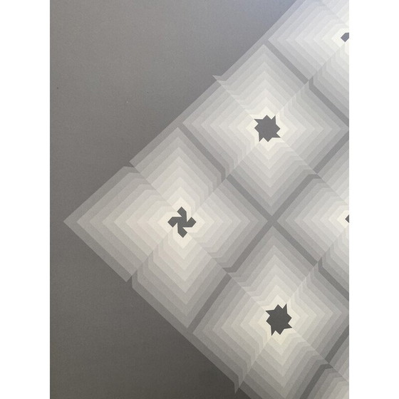 Image 1 of Photolithographie vintage "Hommage à Vasarely" 13/15 par Jim Bird pour Poligrafa, Barcelone 1970