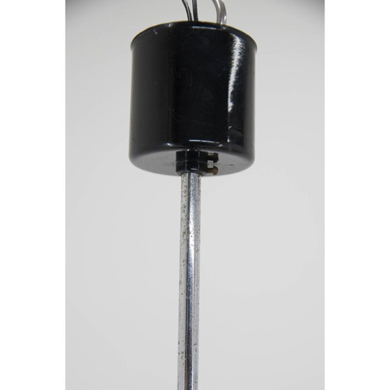 Image 1 of Paire de lampes suspendues vintage en métal noir et verre, Tchécoslovaquie 1960