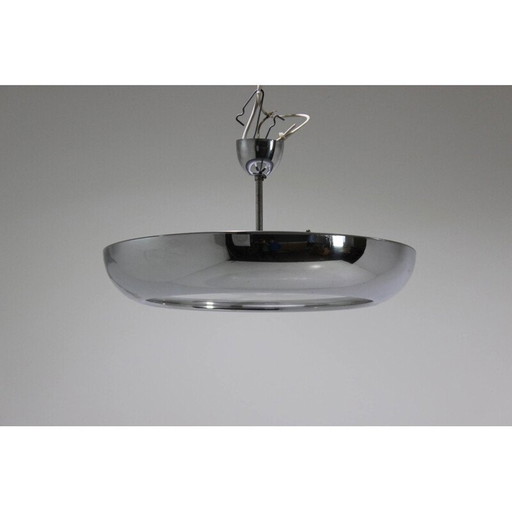 Lampe suspendue vintage en verre et chrome par Josef Hurka pour Napako, 1930