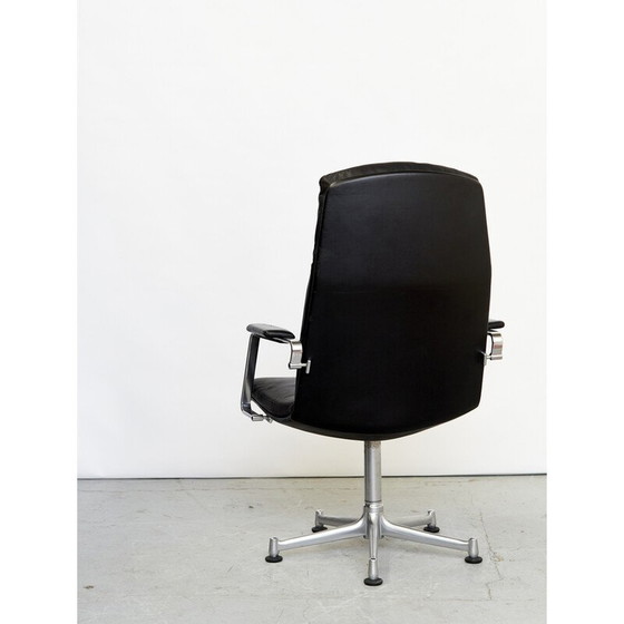Image 1 of Fauteuils de bureau vintage Fk86 en acier et cuir par Jørgen Kastholm et Preben Fabricius pour Kill International