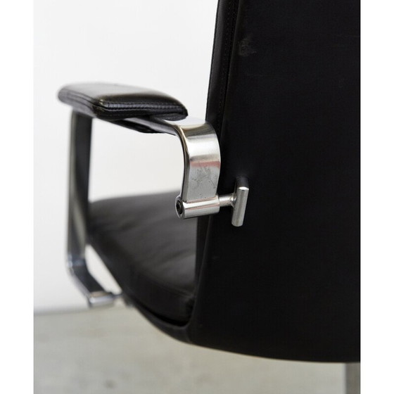 Image 1 of Fauteuils de bureau vintage Fk86 en acier et cuir par Jørgen Kastholm et Preben Fabricius pour Kill International