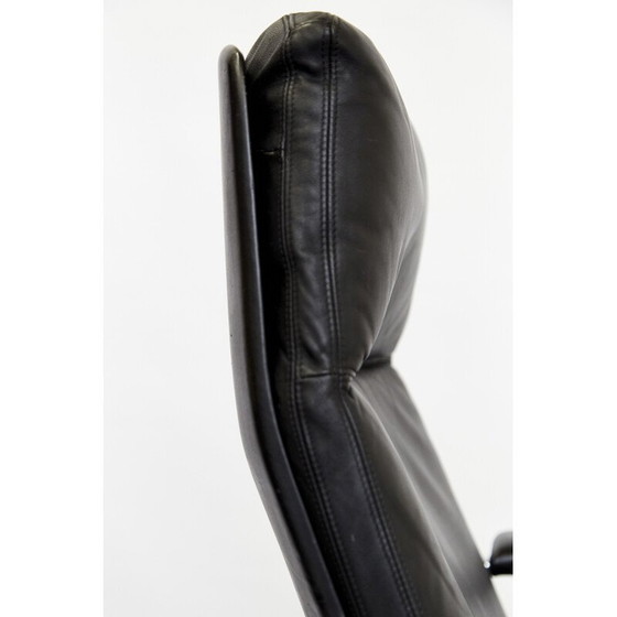 Image 1 of Fauteuils de bureau vintage Fk86 en acier et cuir par Jørgen Kastholm et Preben Fabricius pour Kill International