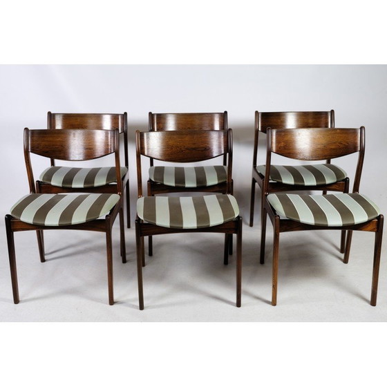 Image 1 of Ensemble de 6 chaises de salle à manger vintage en bois de rose par Farsø møbelfabrik, 1960