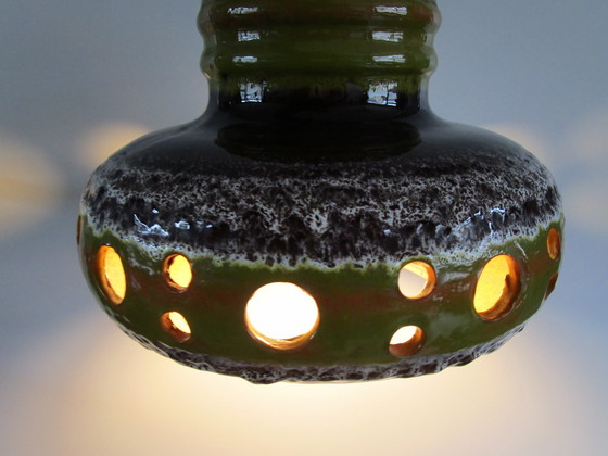Image 1 of Magnifique grande lampe suspendue en céramique des années 1970