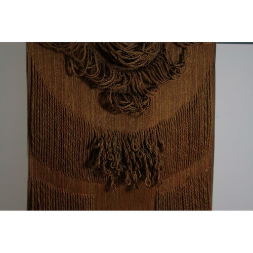 Tapisserie murale vintage abstraite en fibre végétale, 1970