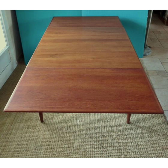 Image 1 of Table à rallonge vintage en teck carré Danemark 1960