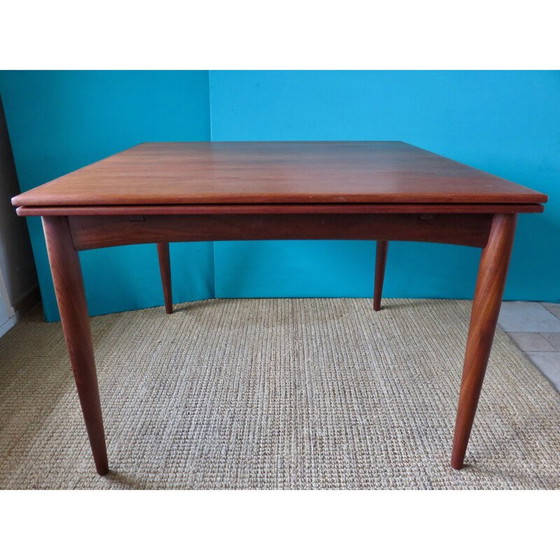 Image 1 of Table à rallonge vintage en teck carré Danemark 1960