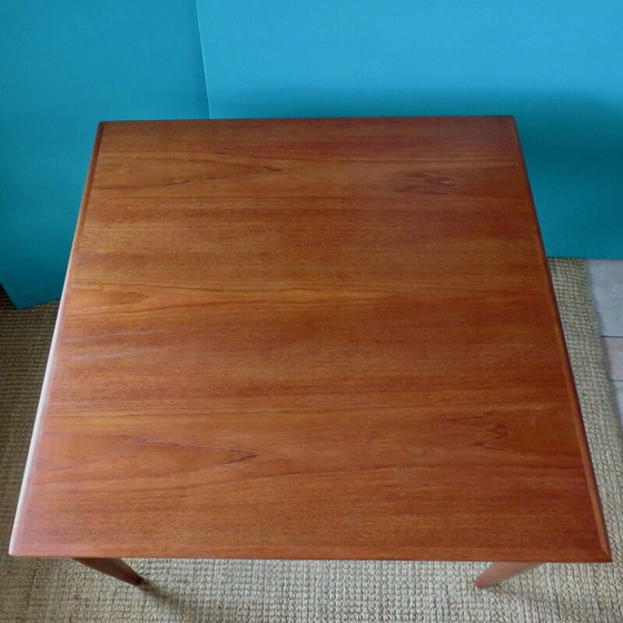 Image 1 of Table à rallonge vintage en teck carré Danemark 1960