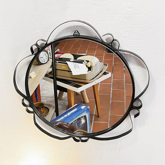Image 1 of Miroir mural rond vintage pour Veb Sonneberg, Allemagne 1970