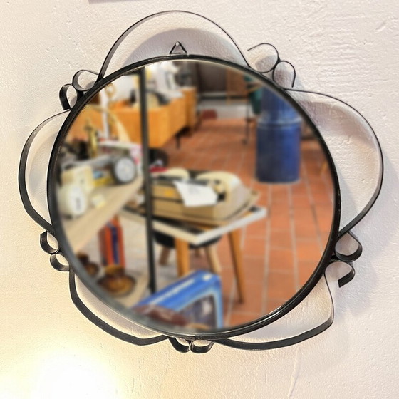 Image 1 of Miroir mural rond vintage pour Veb Sonneberg, Allemagne 1970