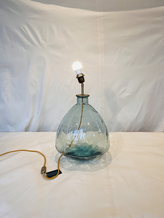 Image 1 of Lampe en verre avec bel abat-jour