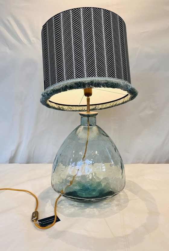 Image 1 of Lampe en verre avec bel abat-jour