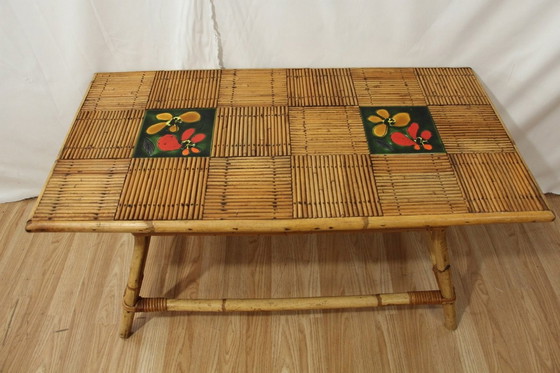 Image 1 of Page 1 of 10: Table Basse Rotin & Céramique Audoux Minet