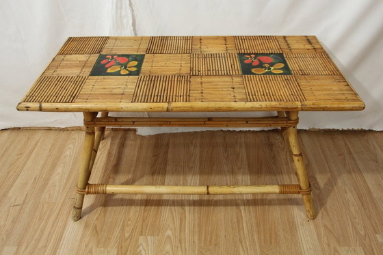 Image 1 of Page 1 of 10: Table Basse Rotin & Céramique Audoux Minet
