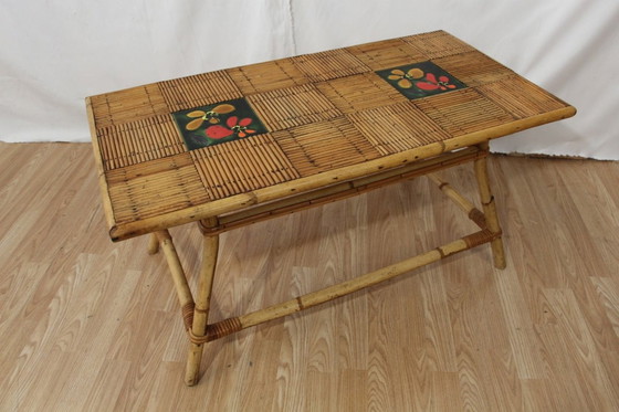 Image 1 of Page 1 of 10: Table Basse Rotin & Céramique Audoux Minet