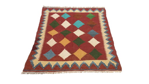 Kilim Fars Kashgaï -Tissé à la main-Utilisé 148 X 103 cm No. 448991