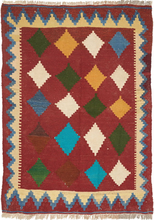 Kilim Fars Kashgaï -Tissé à la main-Utilisé 148 X 103 cm No. 448991