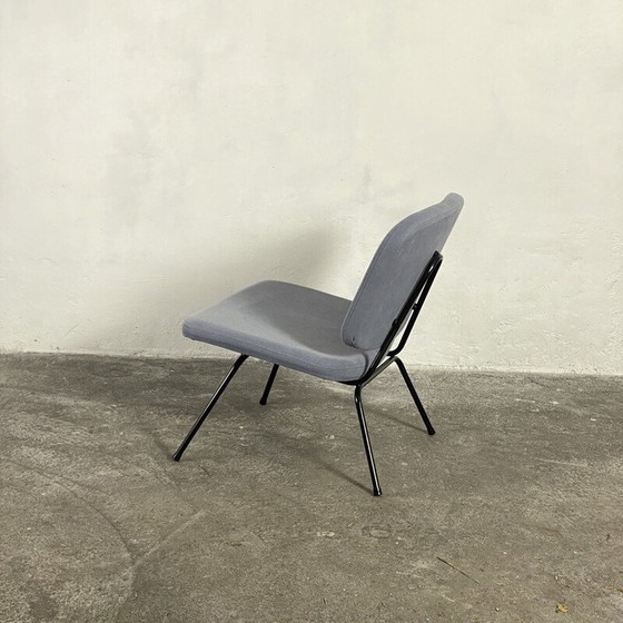 Image 1 of Fauteuil vintage CM190 en acier laqué noir et tissu par Pierre Paulin pour Thonet, 1950