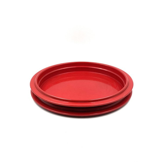 Image 1 of Centre de table rouge vintage par Gianfranco Frattini pour Progetti, Italie, années 1970