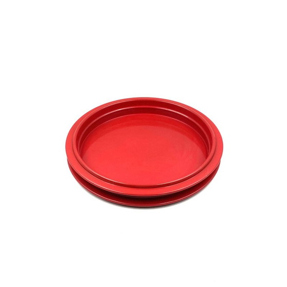 Image 1 of Centre de table rouge vintage par Gianfranco Frattini pour Progetti, Italie, années 1970