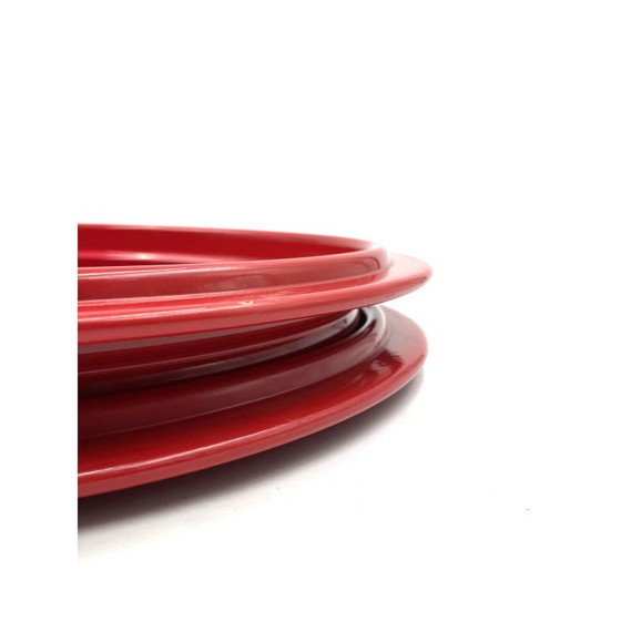 Image 1 of Centre de table rouge vintage par Gianfranco Frattini pour Progetti, Italie, années 1970